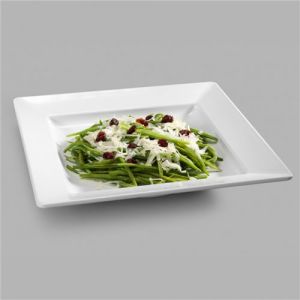 Pujadas Assiette Carr&eacute;e en M&eacute;lamine Blanc 33,5 &agrave; 37,3 cm - M&eacute;lamin&eacute;33,5 cm