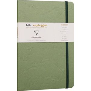 Clairefontaine 793163C - Carnet Age Bag Roadbook 14,8 x 21 cm, 128 pages 90 g/m&sup2; dos carr&eacute; coll&eacute;, couv. vert, lign&eacute;