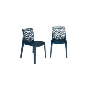 Image de Declikdeco Lot de 2 Chaises Design Bleu Pétrole FILET