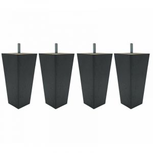 Someo 4 pieds fuseau tronqué bois anthracite 15 cm
