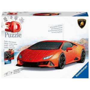 Ravensburger Puzzle 3D Lamborghini Huracán EVO Edition orange (avec grille) - Formes spéciales - 00011571