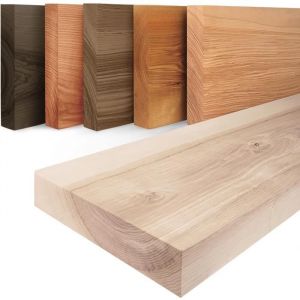 Tagère murale en bois massif, bord régulier droit, étagère flottante pure, Brut 80cm, LWG-01-A-001-80 - Brut - Lamo Manufaktur