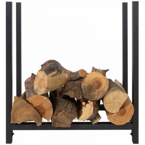 Étagère à bois pour cheminée Lesbos Porte bûches Pour l'intérieur et l'extérieur 60 x 61 x 25 cm