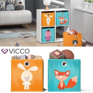 Vicco - Boîte pliable 30x30cm Lapin/Renard lot de 2