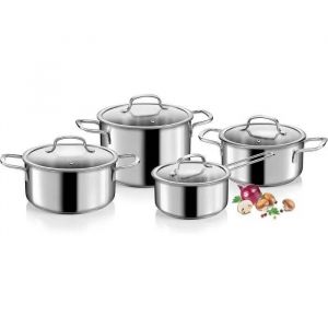 Tescoma Optima Batterie de casseroles 8 pièces, acier inoxydable