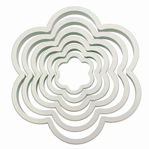 PME PNF1 Lot de 6 Emporte Pièces Fleur, Plastique, Blanc, 11,5 x 1 x 11,5 cm