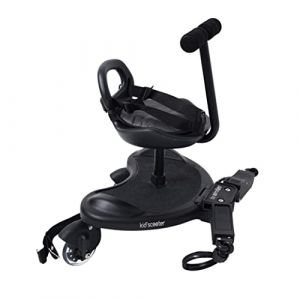 Olmitos Scooter et siège noir - Universel et adaptable à toutes les chaises - Facile à assembler - Avec option siège