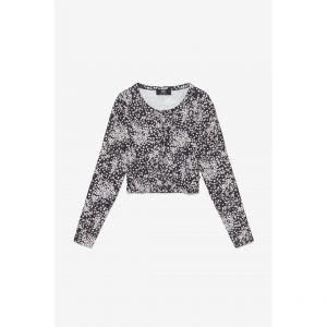 Le Temps des Cerises T-shirt &agrave; boutons Comegi manches longues imprim&eacute; floral