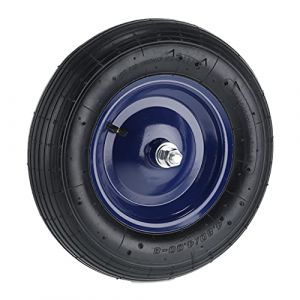 Relaxdays Roue de brouette avec axe 4.80 4.00-8, pneumatique, Jante Acier, Rechange, Charge Max. 120 kg, en Noir et Bleu