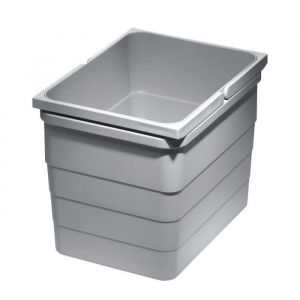 Sotech Eins2vier Poubelle gris alu Seau à Ordures Corbeille à Déchets Tri des Déchets 12L 5170.10