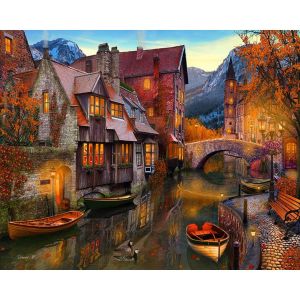 Figured'Art Peinture par Num&eacute;ro Adulte avec Cadre Canaux Chaleureux - Activit&eacute; Manuelle Kit de Loisir Cr&eacute;atif DIY Num&eacute;ro d'art Complet - 40x50cm Toile tendue sur ch&acirc;ssis