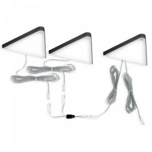 Kit De 3 Spots Led 5w Triangulaire En Applique 3000k - Noir - Key-T L&s Light