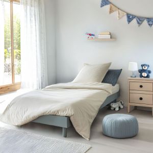 Terre de Nuit Ensemble matelas ferme mousse Tranquillité 2.0 + Sommier kit enfant en bois massif vert d'eau 90x190 - Tranquillité 2.0