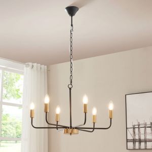 Lux.pro - Lustre Bishop métal noir / couleur laiton