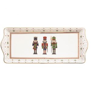Easy life Plat à cake Nutcrackers porcelaine 35 x 15 cm Multicolore - Couleur Multicolore - Taille TS