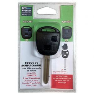 Toyota Adnauto - Coque Cle Adaptable Pour 3 Boutons Lames Crantee - platine boutons non incluse