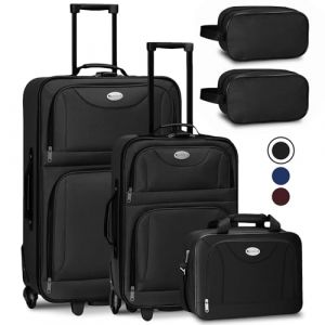 Trolley Travel Case Set / Suitcase Set Athen - 5-Piece - Black