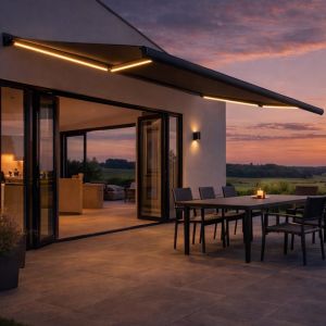 Concept-Usine Ceto store banne led motoris&eacute; 4 x 3 m gris