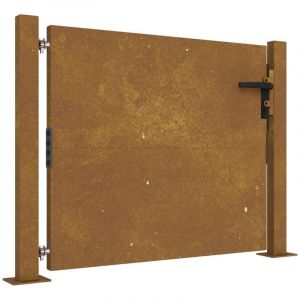 VidaXL Portail de jardin 105x80 cm acier corten