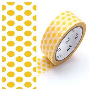 Oz international Masking tape &agrave; pois jaune 5 m