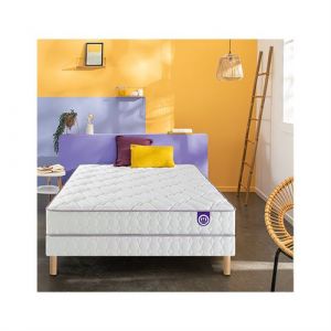 Merinos Ensemble Morning Routine - 580 Ressorts ensach&eacute;s + Sommier Confort Ferme 90x200