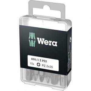 Wera Embout cruciforme PZ 2 05072404001 Acier à outils extra-rigide Forme: D 6.3 10 pc(s)