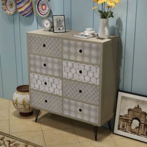 Image de VidaXL Armoire de rangement avec 8 tiroirs gris