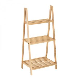 Wadiga Étagère Inclinée en Bois de Sapin Nature 3 Plateaux
