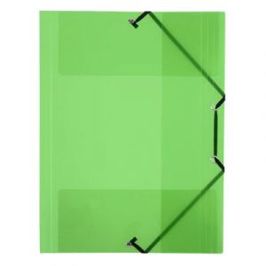 Viquel Chemise &agrave; &eacute;lastique 3 rabats plastique Propyglass 24 x 32 &ndash; vert translucide - Lot de 25