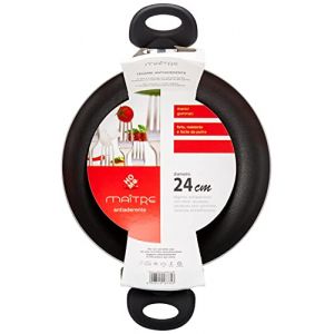 Home Maitre Sauteuse avec 2 poign&eacute;es, rev&ecirc;tement Anti-adh&eacute;sif, 24 cm, Aluminium, Anthracite/Noir - 8003512187353