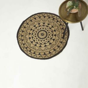 Homescapes - Tapis rond Mandala en jute, 70 cm