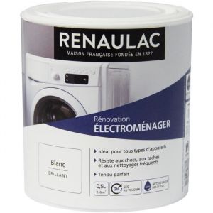 Image de Renaulac Peinture Rénovation Electroménager Blanc - Brillant - 0,5L - 6m²/ pôt