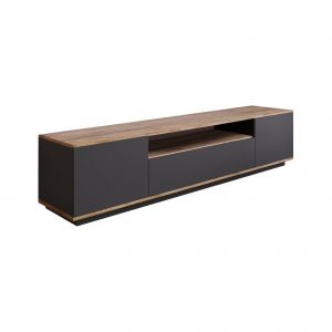 Meuble TV effet bois beige, anthracite 180x45 cm