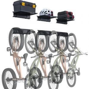 Support de Rangement pour Vélo-VEVOR-12192 mm-6 Porte-3 Crochets-Charge 136 kg-3 Etagères-Différentes Tailles de Vélo