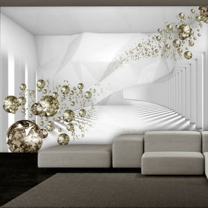 Artgeist Papier peint - Diamond Corridor (Grey) 350x245