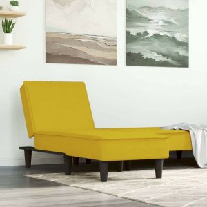 VidaXL Chaise longue jaune velours Yellow