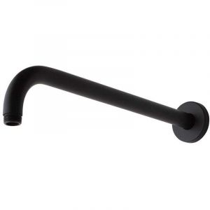 Kiamami Valentina Bras De Douche Arrondi En Noir Mat Avec Fixation Pour Pomme Haute