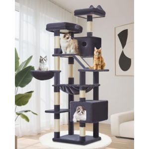 Arbre &agrave; Chat Taoqimiao Maine Coon 180cm XXL avec 2 Condos et Hamac Confortable