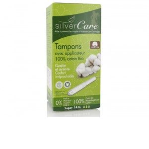 Silvercare Tampons avec applicateur coton bio Super 14u