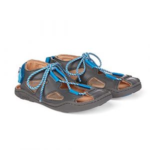 Affenzahn Sandales en cuir pour enfant avec capuchon, pour garçons et filles, taille 21-25 - Gris - Chien gris., 21 EU