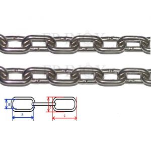 Chaine inox A4 Diamètre 6mm inox 316 - A4 VENDU AU METRE