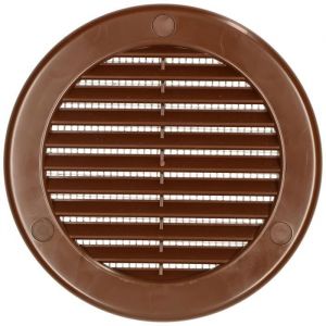 Grille d'aération ronde Fi 125 mm Marron avec moustiquaire - Kotarbau