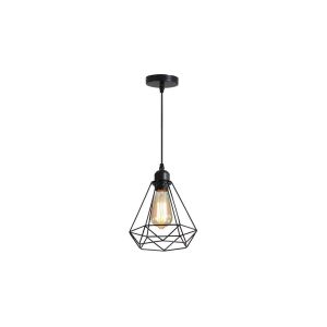 Plafonnier Suspension Luminaire Métal Noir 20,5x25 Cm