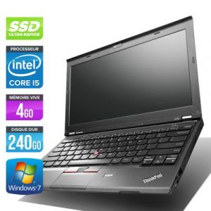 Lenovo ThinkPad X230 - 12.5'' HD - Intel Core i5-3320M / 2.60 GHz - RAM 4 Go - SSD 240 Go - Webcam - Gigabit Ethernet - Wifi - Windows 7 Professionnel