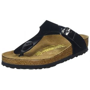 Birkenstock Gizeh - Tongs mixte adulte, Noir (Vernis Noir), 43 EU