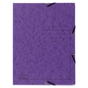 Exacompta 55408E - Chemise à élastique 3 rabats Carte lustrée, imprimée, coloris violet