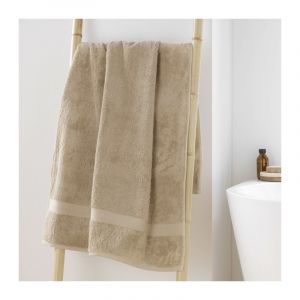 Douceur d'intérieur, Drap de Douche (70 x 130 cm) Elegance Noisette, 100 % Coton Uni