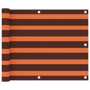 Écran de balcon brise pare vue protection confidentialité 75 x 400 cm tissu oxford orange et marron 02_0010320
