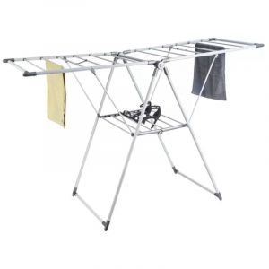 &Eacute;tendoir &agrave; Linge Pliable 3 Niveaux &ndash; 155x62x98 cm &ndash; Gris
