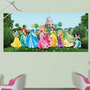 AG Poster géant Château et Princesses Disney intisse 202X90 CM ART